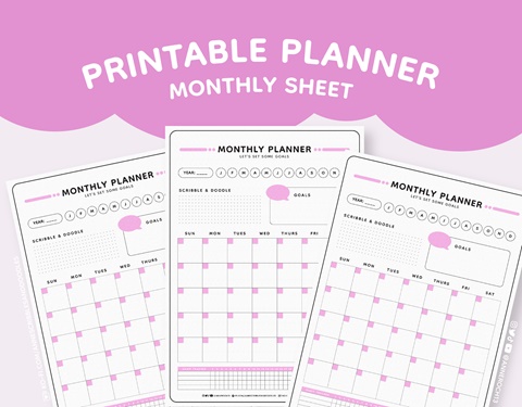 Printable Planner: Pastel Monthly Sheet - Anne's Scribbles and Doodles ...