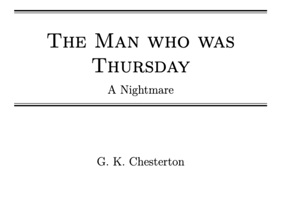 "The Man who was Thursday"