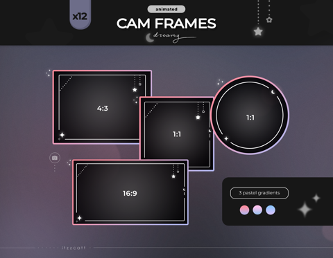 Dreamy | Animated Cam Frames | Gradient Pastel Overlays - itzzcatt's Ko ...