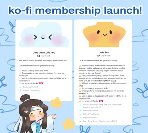 ⭐️ ko-fi memberships are now live!! ⭐️