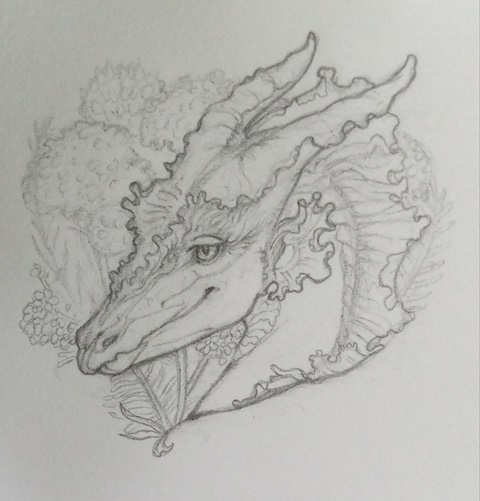 Floral dragon WIP