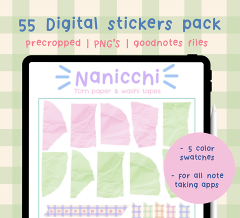 Digital Stickers Junk Journal PNG and GoodNotes 5