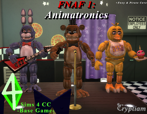 Sims 4 Fnaf CC - Fnaf1 animatronics (deco)