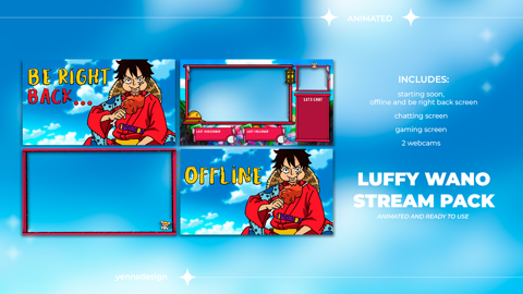 [EN] Luffy Wano | Twitch Streampack Overlay - madebyenn's Ko-fi Shop ...