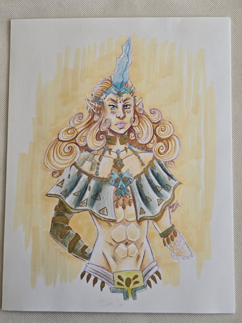 Charged Armor Link Fanart Traditional Marker Illustration - Kamourian ...