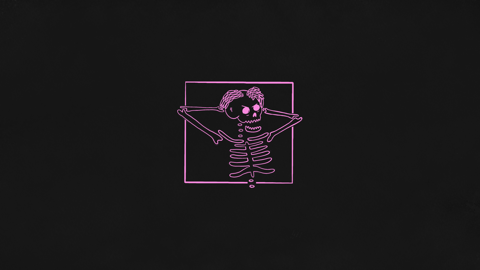 Neon pink skeleton