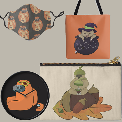 Spoopy Sloths, series 1 up on redbubble!!