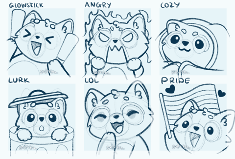 raccoon emote sketches