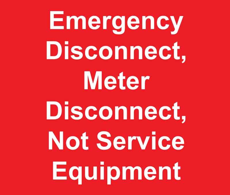 Emergency Disconnect Stickers