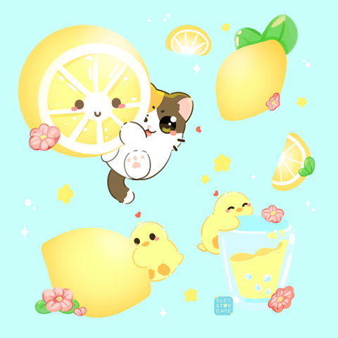 Lemon time with Suzy and Lucky