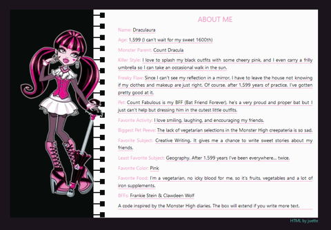 TOYHOUSE HTML - Monster High Diary - juette's Ko-fi Shop - Ko-fi ️ ...