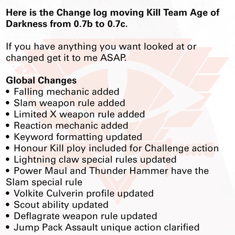 Big update for Kill Team: Age of Darkness Tomorrow