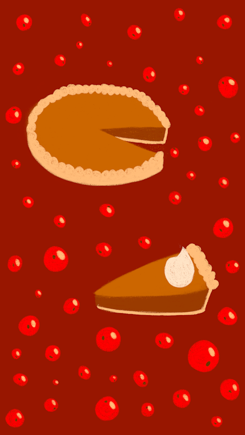 Cranberries and Pumpkin Pie