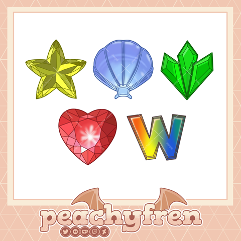 Twitch sub/bit badges // Crystal gem stones