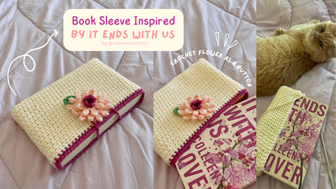 daisy granny square book sleeve: Crochet pattern