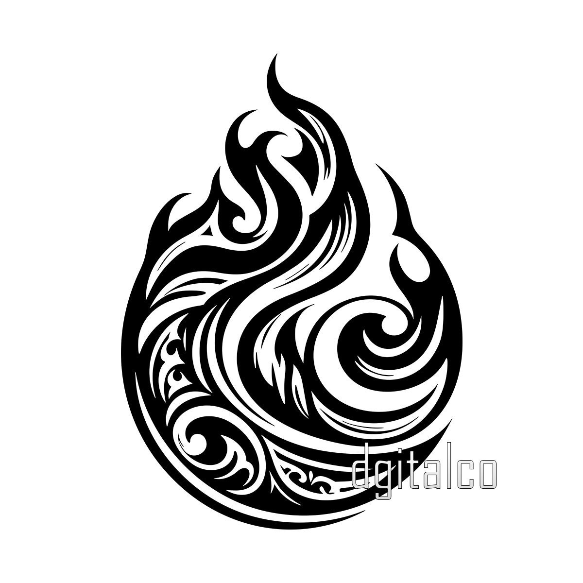 Fire flame tribal tattoo stock vector. Illustration of maori - 72871416