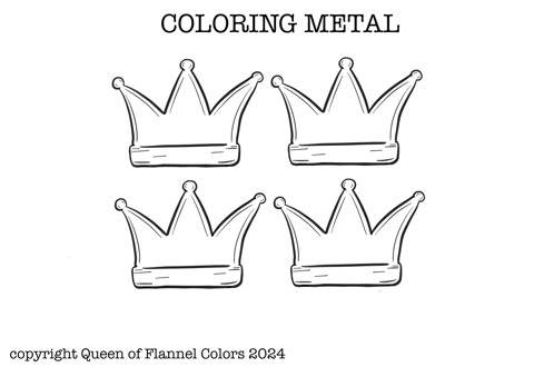 Metal coloring practice sheet and combo companion