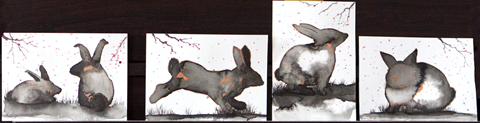 New cards in stock - Lucky kintsugi rabbits