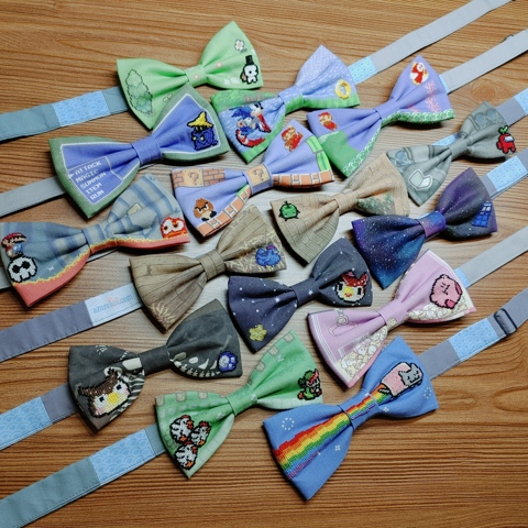 Make your own cross stich sprite bow ties. 
