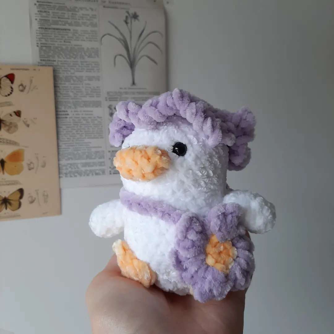 Crochet Duck With Flower Bag
