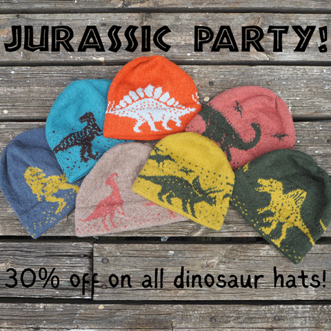 30% sale on Dinosaur hat patterns!