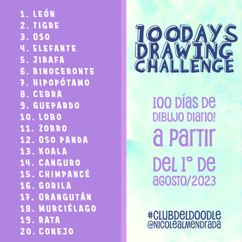 100 Daily Drawing Challenge - Agosto 2023