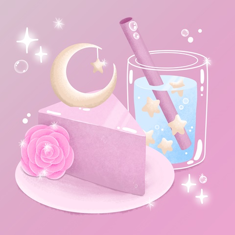 Cake and a moon 