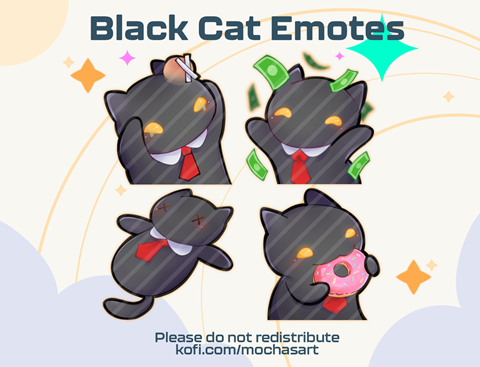 Black Cat Emotes - dwerple's Ko-fi Shop - Ko-fi ❤️ Where creators get  support from fans through donations, memberships, shop sales and more! The  original 'Buy Me a Coffee' Page.