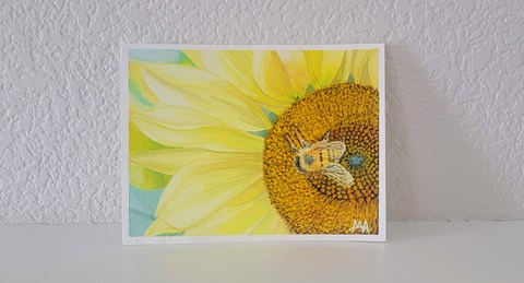Sunflower Gouache Painting