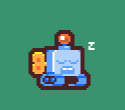 A sleepy delivery bot