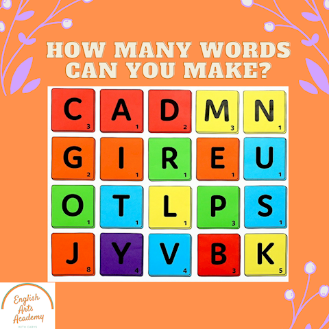 How many words can you make out of these letters?
