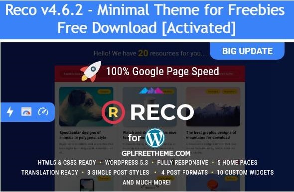 Reco v4.6.2 – Minimal Theme for Freebies Download