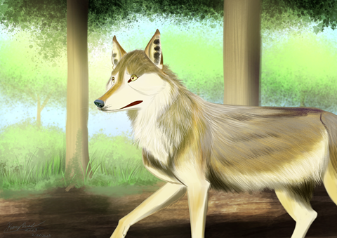 Wolf and Coyote, Krita Painting