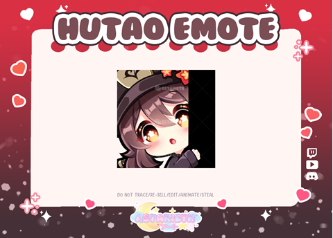 Hu Tao animated emote set / Genshin Impact emotes for twitch or