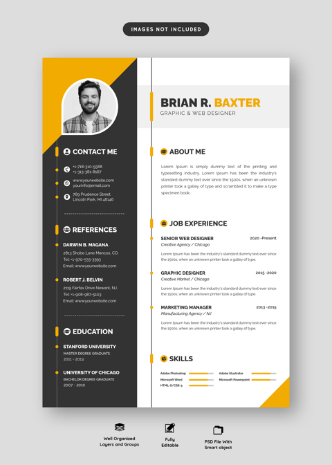 Clean Modern Resume Portfolio CV Template - StepFly's Ko-fi Shop - Ko ...