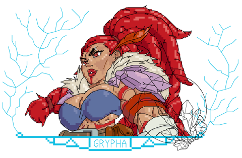 Grypha, female wildhammer dwarf❤️💙
