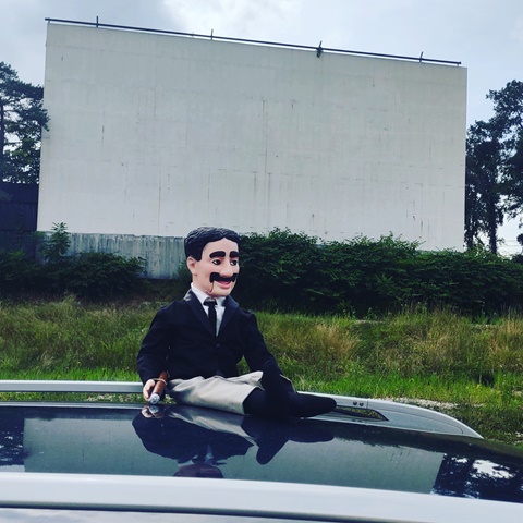 Groucho hanging out at the old Drive-In!