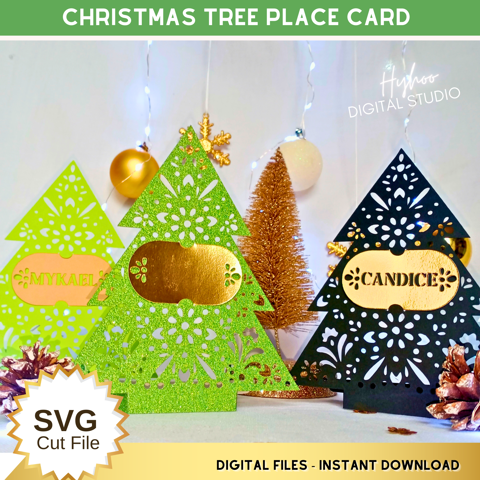 Christmas Tree Place Card - SVG CUT FILE - Hyhoo_Digital_Studio's Ko-fi ...