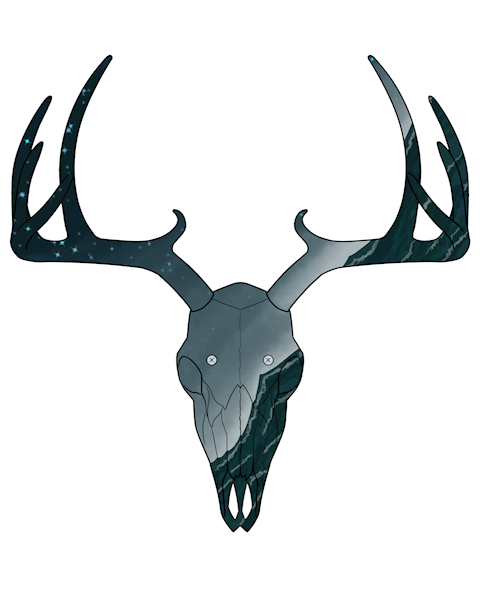 Painted Deer Skull