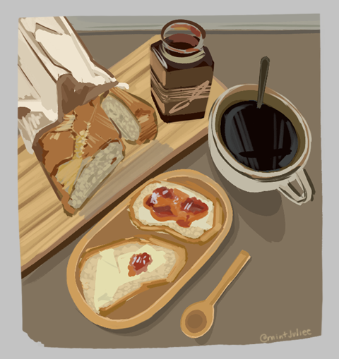 Coffee, Bread, and Jam 