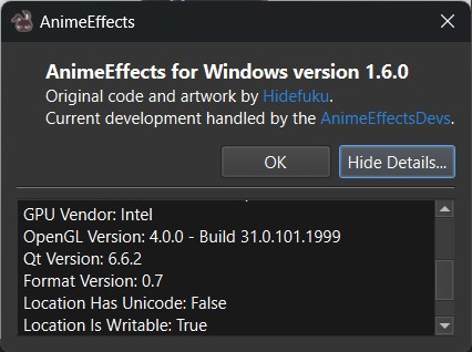 AnimeEffects has been updated to version 1.6.0