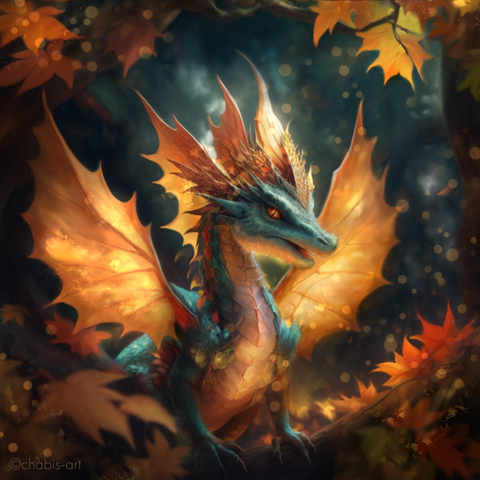 Digital autumn dragon | digitaler Herbstdrache🍁🐉