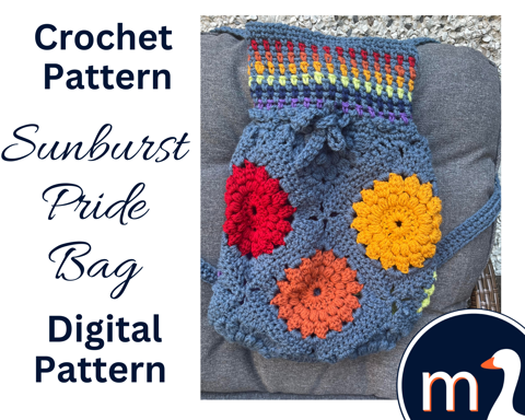 Sunburst Scrap Yarn Bag: Crochet pattern