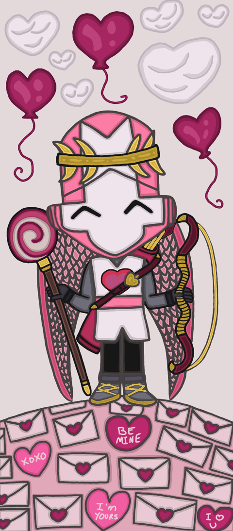 Pink Knight Valentine's Day Card Art Contest Entry