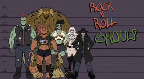 Rock n Roll ghouls: the full gang 