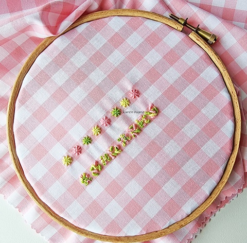 hand embroidery on gingham