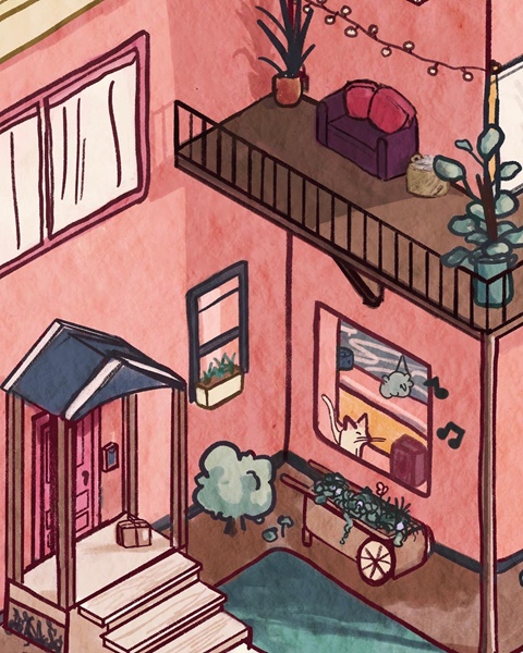 Home Isometric Painting