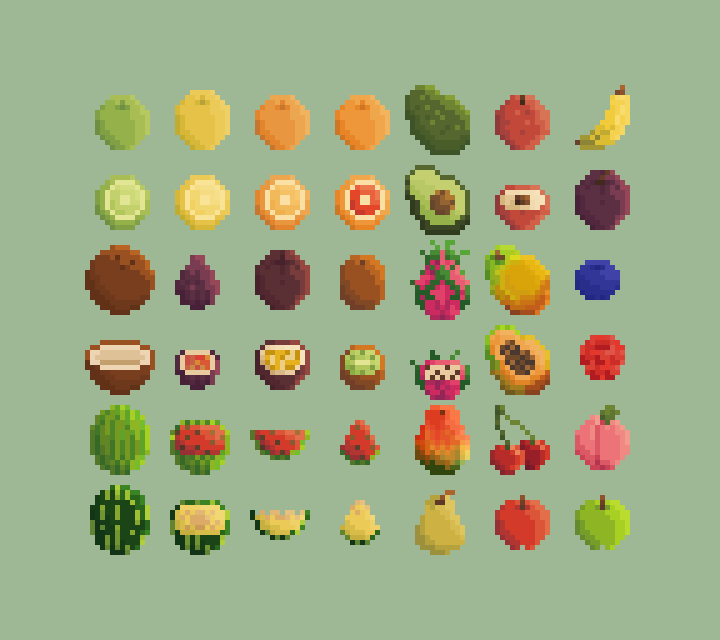 Pixel fruit assets