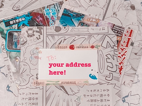 Handmade manga envelopes with assorted stationery!