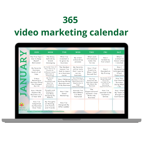 365 video content marketing calendar with FREEBIES